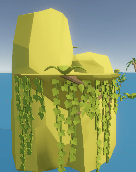 Floating island, rock spire
