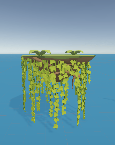 Floating island with vines
