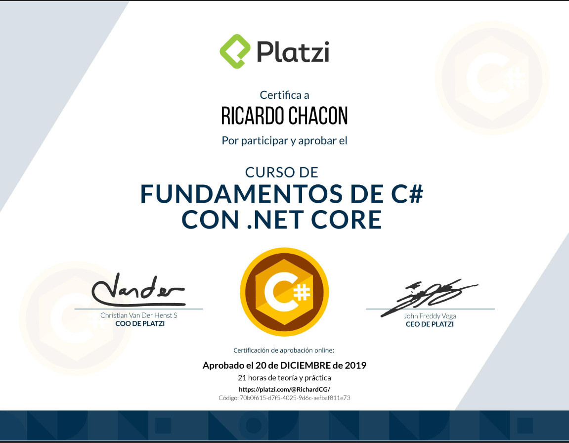 Platzi — C# with .NET Core