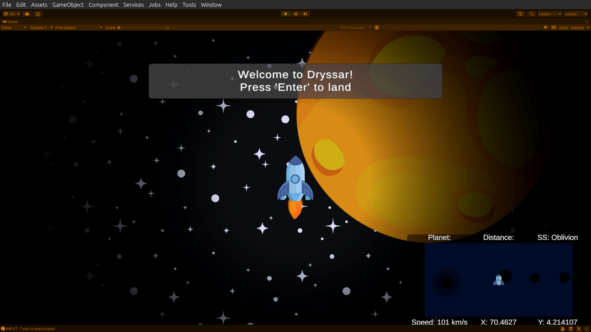 Space explorer approaching a planet