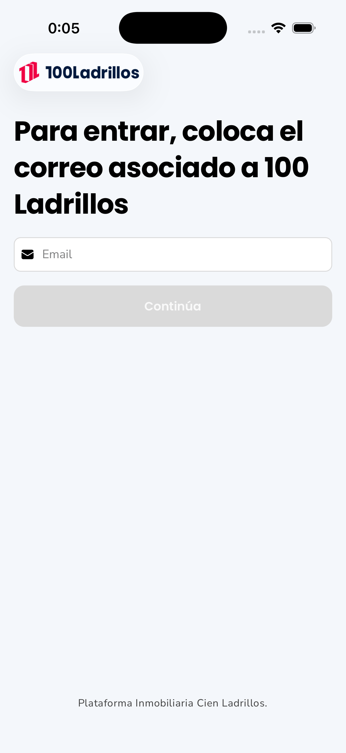 100 Ladrillos — Email step