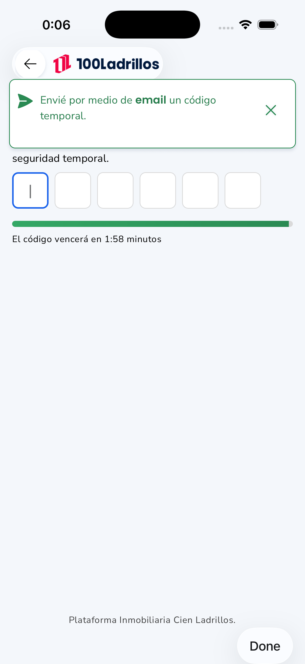 100 Ladrillos — One-time code