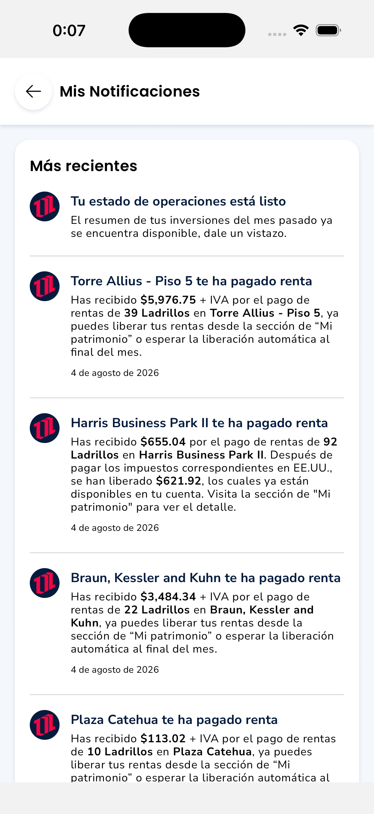 100 Ladrillos — Notifications