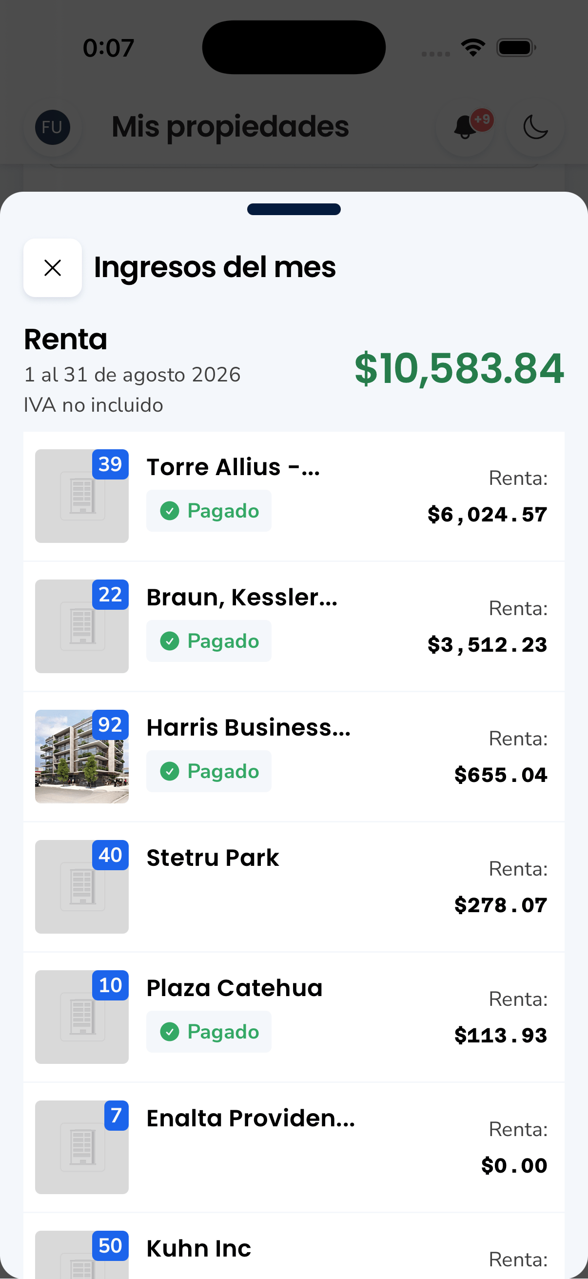 100 Ladrillos — Income sheet